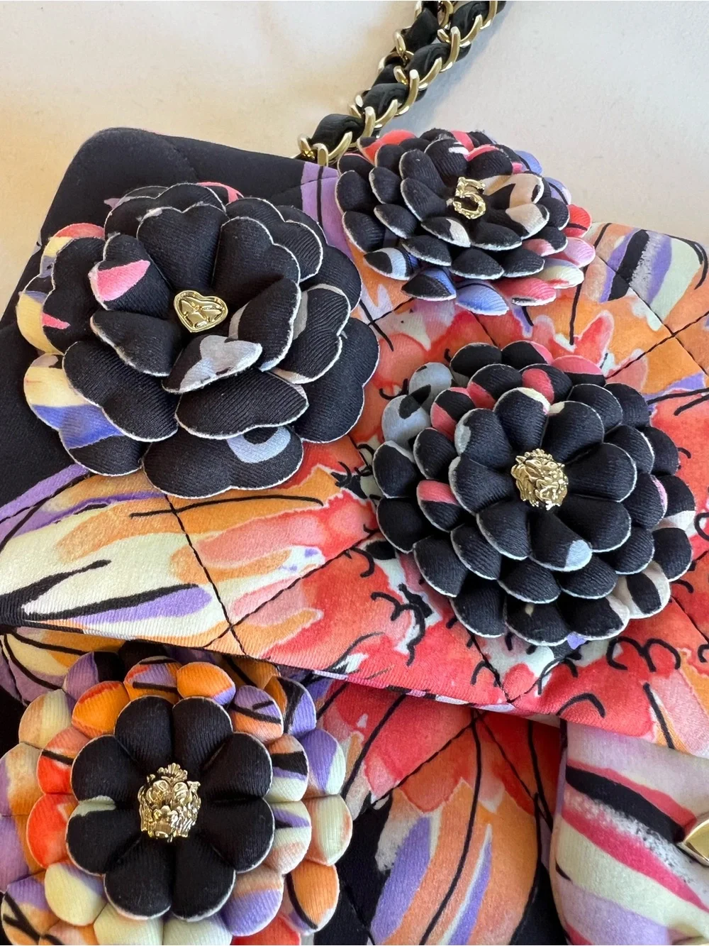 Chanel Camellia Follies Flap Bag Multicolor Canvas with 3D Camellia Flowers - Picture 2 of 16